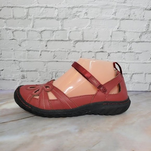 JBU Shoes - JBU Magnolia Mary Jane Flats Shoes Red Womens 7.5 Memory Foam Footbed Comfort
